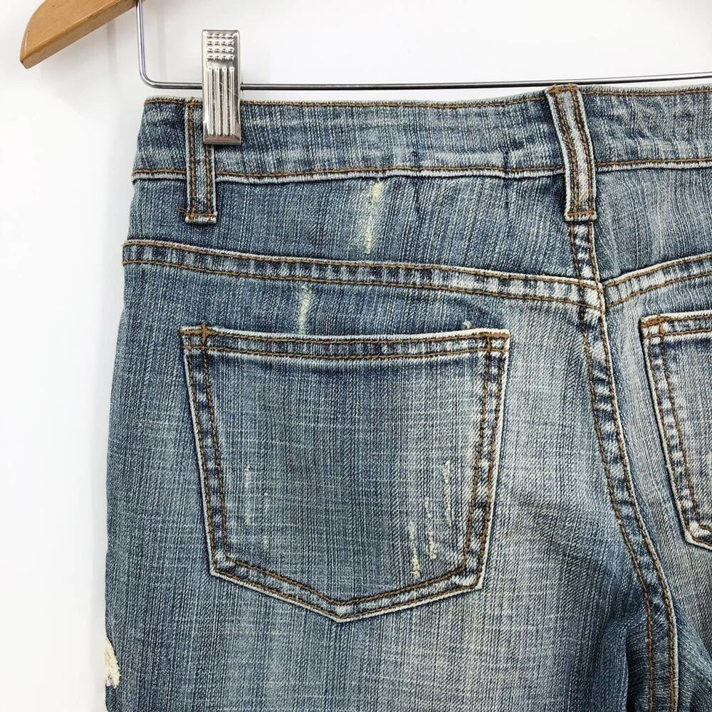 Fried Denim Women's Jeans Size 1/2 Lace Capri Crop Distressed Light Wash Stretch - Picture 8 of 13